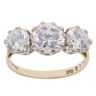 9ct Yellow Gold Cubic Zirconia Three Stone Ring
