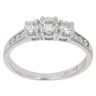 18ct White Gold 0.50ct Brilliant Cut Diamond Trilogy Ring