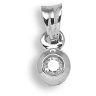 9ct White Gold 0.10ct Diamond Rubover Pendant