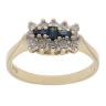 9ct Yellow Gold 0.30ct Diamond And Sapphire Cluster Ring
