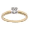 18ct Yellow Gold 0.33ct Princess Cut Diamond Solitaire Ring