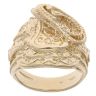 9ct Yellow Gold Patterned Saddle Ring