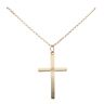 9ct Yellow Gold 0.10cts Diamond Cross Pendant And Chain 38"