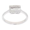18ct White Gold 0.50ct Brilliant And Baguette Cut Diamond Cluster Ring
