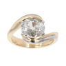 9ct Yellow And White Gold 1.75ct Old Cut Diamond Solitaire Ring