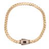 14ct Yellow Gold Monaco Cube Plain Pave Lock Bracelet 7.5"