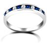18 Carat White Gold Diamond-18pts Sapphire 36pts Chan Set Half Eternity Ring