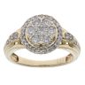 9ct Yellow Gold 0.56ct Diamond Cluster Ring