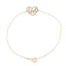 9ct Yellow Gold Love Heart Bracelet 7.5
