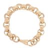 9ct Yellow Gold Patterned And Plain Belcher Bracelet 7.5"