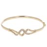 9ct Yellow Gold Cubic Zirconia Crossover Bangle