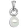 18 Carat White Gold 21pt Diamond Pearl Drop Pendant