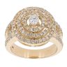 9ct Yellow Gold 1.18ct Diamond Halo Cluster Ring by Anya Belle