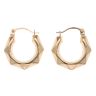 9ct Yellow Gold Hexagonal Creole Earrings