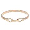 9ct Yellow, White And Rose Gold Hinged Bangle