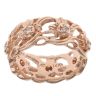 14ct Rose Gold 0.20ct Brilliant Cut Diamond Flower Patterned Ring