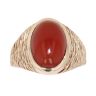 9ct Yellow Gold Garnet Cabochon Signet Ring