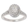 Vera Wang 18ct White Gold 0.75ct Oval And Brilliant Cut Diamond Cluster Love Ring