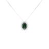 Silver Green Gemstone And Cubic Zirconia Cluster Pendant And Chain 18" By Icesia