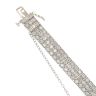9ct White Gold 6.00ct Brilliant Cut Diamond Three Row Bracelet 6.5"