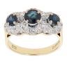 18ct Yellow Gold 0.25ct Diamond And Sapphire Triple Cluster Ring