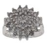9ct White Gold Cubic Zirconia Cluster Ring