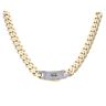 14ct Yellow Gold Monaco Classic Pave Lock Curb Chain 22"