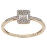 9ct Yellow Gold 0.25ct Baguette And Brilliant Cut Diamond Cluster Ring