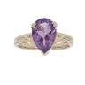 9ct Yellow Gold Single Stone Amethyst Ring