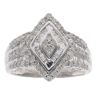 9ct White Gold 1.00ct Brilliant And Baguette Cut Diamond Cluster Ring