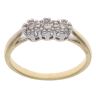 18ct Yellow Gold 0.25ct Brilliant Cut Diamond Graduated Trilogy Ring