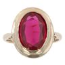 9ct Yellow Gold Created Ruby Solitaire Ring