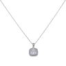 Silver Cubic Zirconia Halo Pendant and Chain 18" by Icesia