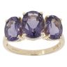 9ct Yellow Gold Three Stone Amethyst Ring