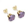 9ct yellow gold 7mm amethyst CZ stud Earrings
