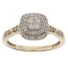 9ct Yellow Gold 0.26ct Brilliant Cut Diamond Cluster Ring
