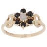 9ct Yellow Gold Patterned Opal and Sapphire Cluster Ring