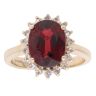 9ct Yellow Gold Garnet and Cubic Zirconia Cluster Ring