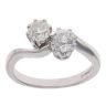 18ct White Gold 1.00ct Brilliant Cut Diamond Two Stone Twist Ring