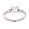 9ct White Gold 1.00ct Princess And Brilliant Cut Diamond Solitaire Ring