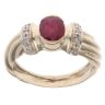 9ct Yellow Gold 0.05ct Diamond And Ruby Ring