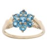 9ct Yellow Gold Blue Topaz Cluster Ring