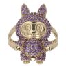 14ct Yellow Gold Purple Gemstone Bunny Ring