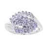 9ct White Gold Tanzanite Cluster Ring