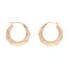 9ct Yellow Gold Patterned Creole Earrings