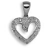 9 Carat White Gold 5pts Diamond Heart Pendant