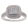 18ct White Gold 1.00ct Princess and Brilliant Cut Diamond Cluster Ring