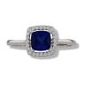 9ct White Gold Created Sapphire And Cubic Zirconia Halo Ring