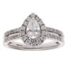 18ct White Gold 0.85ct Pear And Brilliant Cut Diamond Cluster Ring