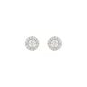 Sterling Silver Round Cubic Zirconia Halo Stud Earrings